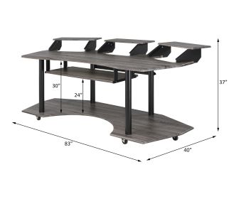 ACME Eleazar Computer Desk, Black Oak 92895