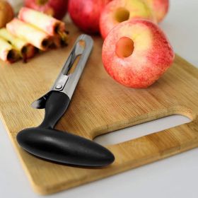 1pc Premium Apple Corer - Easy To Use Durable Apple Corer Remover For Pears; Bell Peppers; Apples - Stainless Steel; Kitchen Gadgets; Black; 7inch*3.9 (Material: Stainless Steel)