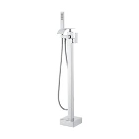 VEVOR Freestanding Bathtub Faucet, Floor Mount, Freestanding Tub Filler, Shower Mixer Taps, Two Water Modes, 360Â° Swivel Spout (Default: Default)